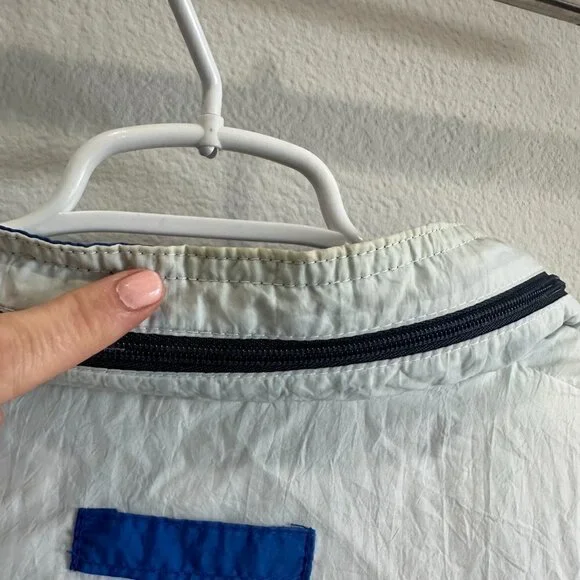 Pierre Cardin 90s White Blue & Gray Nylon Windbreaker Jacket & Pants Track Suit